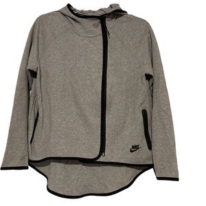 Women’s Nike Tech Fleece Asymmetrical Cape Hoodie in Grey Sz LG